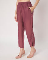 Rosewood Elegance Cotton Linen Embroidered Kurta Set