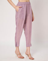 Lilac Dream Cotton Linen Embroidered Kurta Set