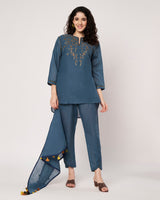 Midnight Blue Elegance Kurta Set