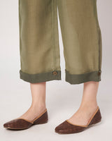 Moss Grace Cotton Linen Embroidered Kurta Set