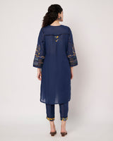 Midnight Bloom Kurta Set with Dupatta and Pants