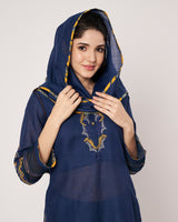 Midnight Bloom Kurta Set with Dupatta and Pants