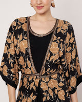 Golden Petals One Piece Dress