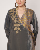Smoky Charm Wrap Kurta Set