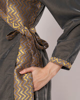 Smoky Charm Wrap Kurta Set