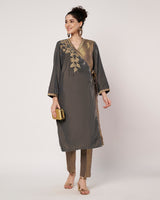 Smoky Charm Wrap Kurta Set