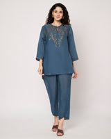 Midnight Blue Elegance Kurta Set