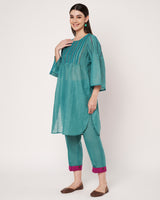 Teal Charm Embroidered Kurta Set