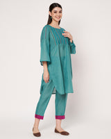 Teal Charm Embroidered Kurta Set