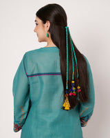 Ocean Bloom Embroidered Kurta Set