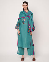 Ocean Bloom Embroidered Kurta Set
