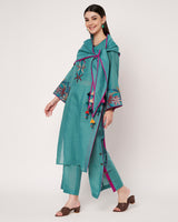 Ocean Bloom Embroidered Kurta Set