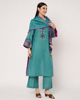 Ocean Bloom Embroidered Kurta Set