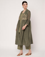 Forest Glow Embroidered Jacket Set