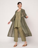 Forest Glow Embroidered Jacket Set