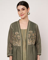 Forest Glow Embroidered Jacket Set