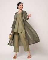 Forest Glow Embroidered Jacket Set