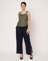 Olive Green Trench Coat with Inner