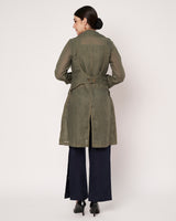 Olive Green Trench Coat with Inner