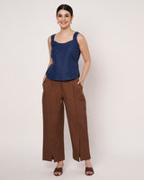 Indigo Blue Trench Coat with Inner