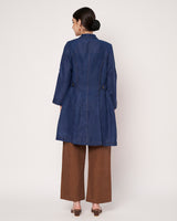 Indigo Blue Trench Coat with Inner