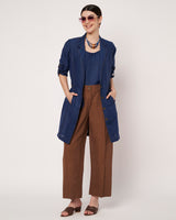Indigo Blue Trench Coat with Inner