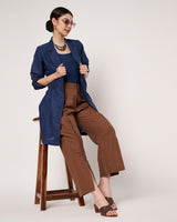 Indigo Blue Trench Coat with Inner