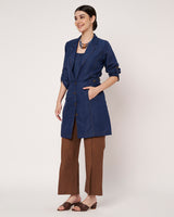 Indigo Blue Trench Coat with Inner