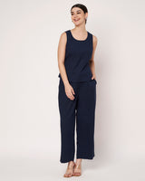 Striped Overlay Jacket with Navy Co-ord Set