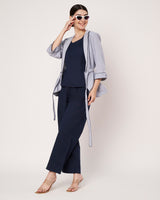 Striped Overlay Jacket with Navy Co-ord Set