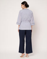 Striped Overlay Jacket with Navy Co-ord Set