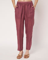 Dark Mauve Embroidered Kurta Set