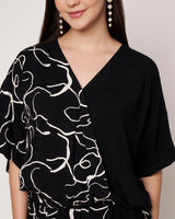 Abstract Print Top with Pant