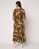 Printed Crop Top & Skirt Set