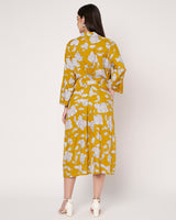 Mustard Floral Shirt Dress