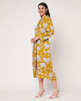 Mustard Floral Shirt Dress