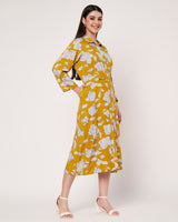 Mustard Floral Shirt Dress