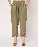 Olive Breeze Embroidered Linen Kurta Set