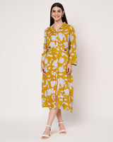 Mustard Floral Shirt Dress