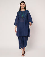 Navy Blue Straight Kurta Set