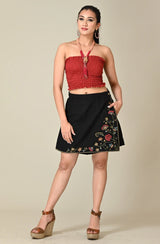 Blossoms Embroidered Skort