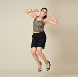 Floral bustier with shoulder straps