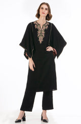 Straight Fit Long Kimono Effect Kurta & Pant Set