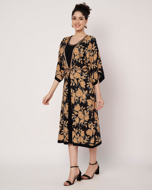 Golden Petals  One Piece Dress