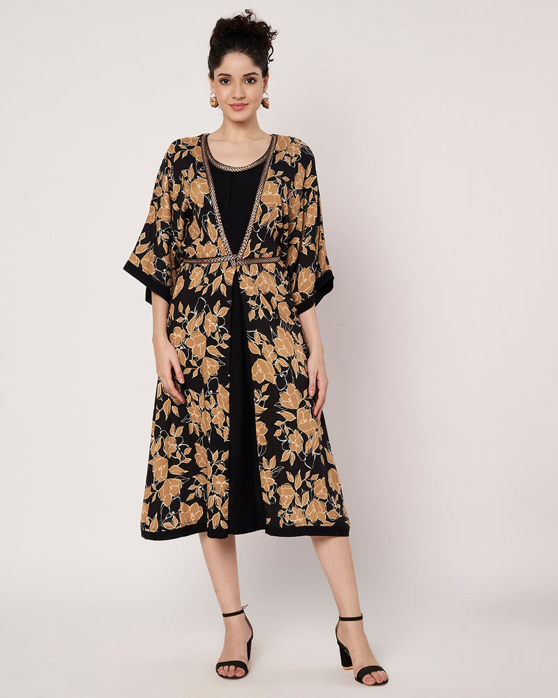 Golden Petals  One Piece Dress