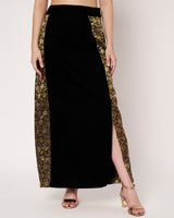 Black Sheer Shirt with Embellished Skirt