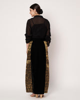 Black Sheer Shirt with Embellished Skirt