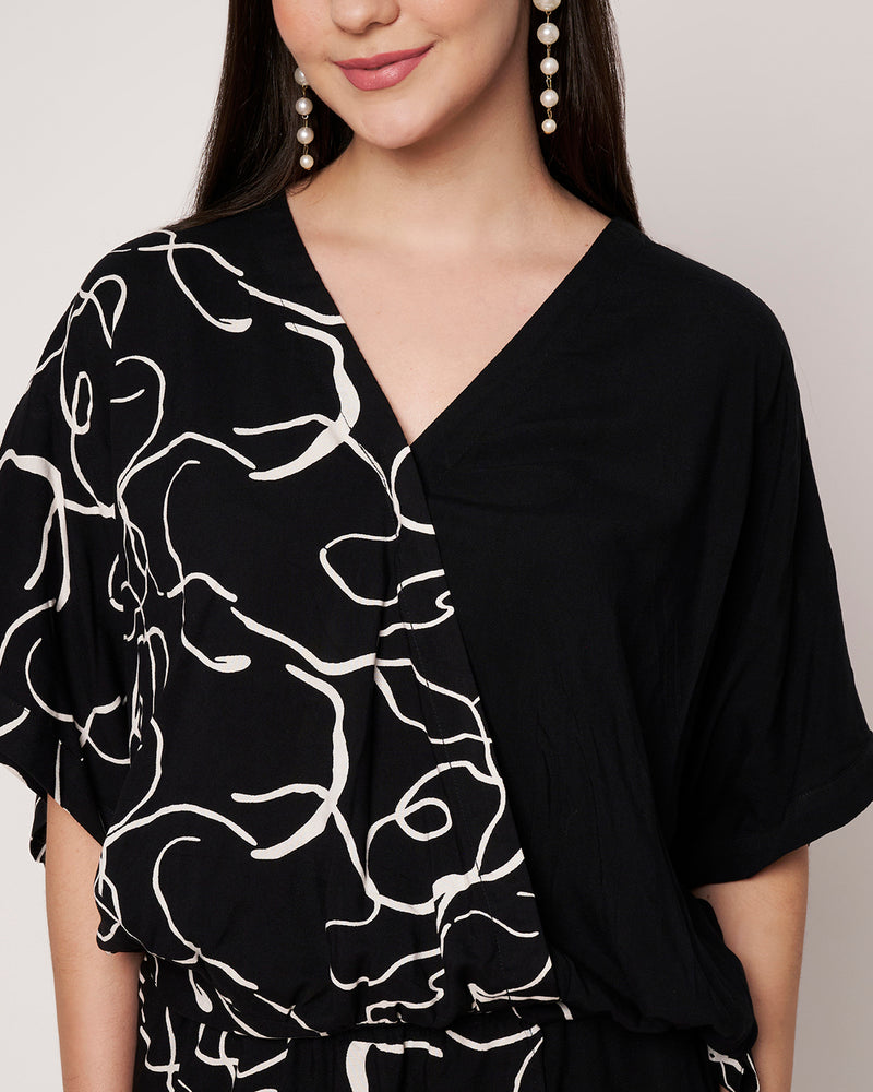 Abstract Print  Top with Pant