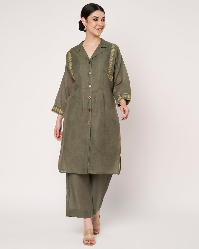 Meadow Mist Buttoned Kurta Set
