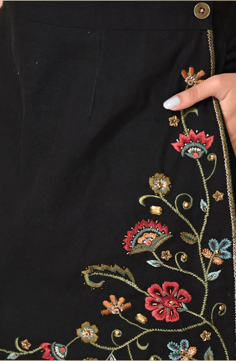 Blossoms Embroidered Skort